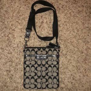 Coach crossbody purse. Black/grey